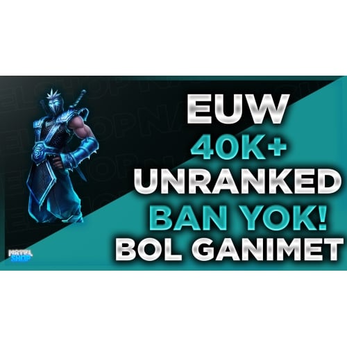  ⭐BAN YOK!EUW 40K-100K MAVİ ÖZ 30 LVL UNRANKED